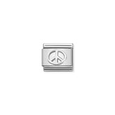 Nomination Composable Classic SYMBOLE Edelstahl und 925er Silber (04_(Friedenszeichen)) 330106/04